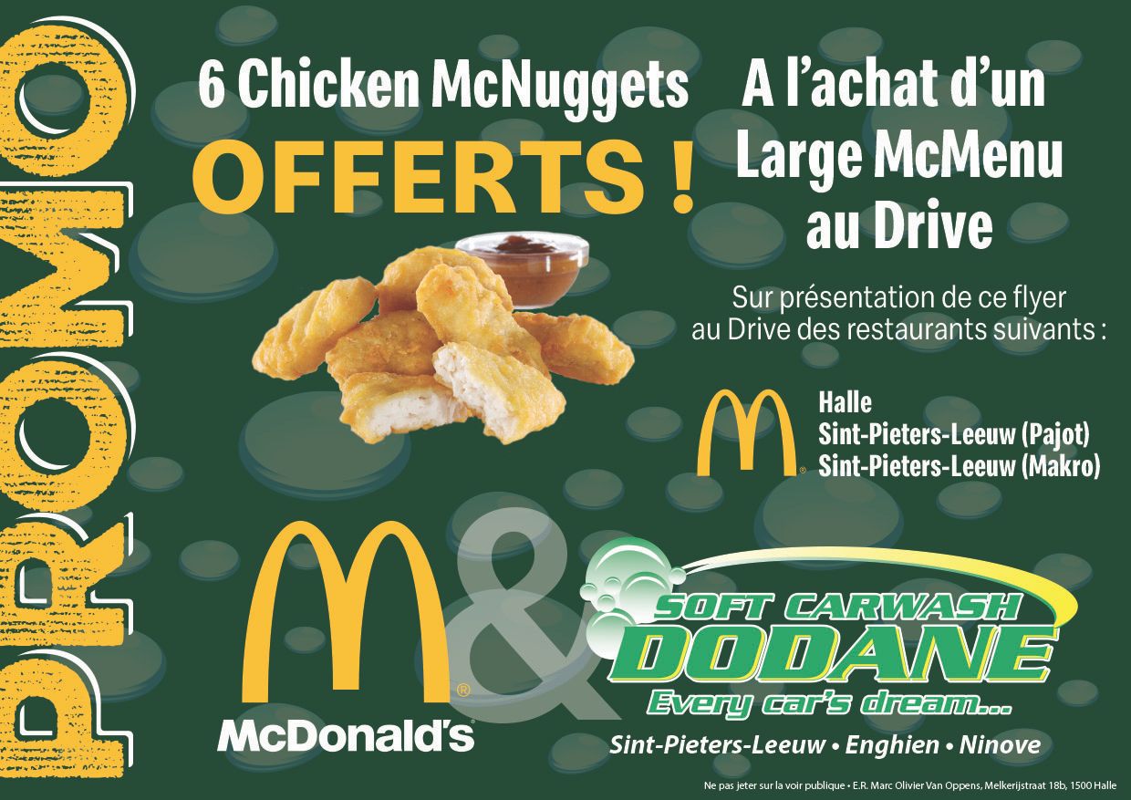 6 Chicken McNuggets gratuits à chaque lavage !
